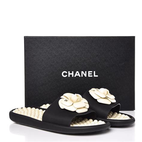 camelia chanel in pvc|CHANEL Thermoplastic PVC Camellia Mule Sandals 40 Black .